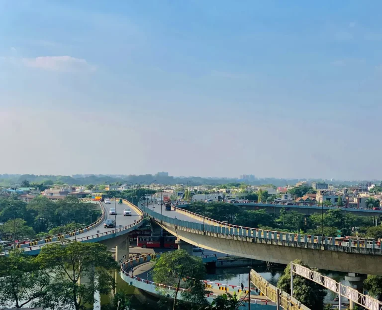 Elevated highway and the Dhaka city skyline